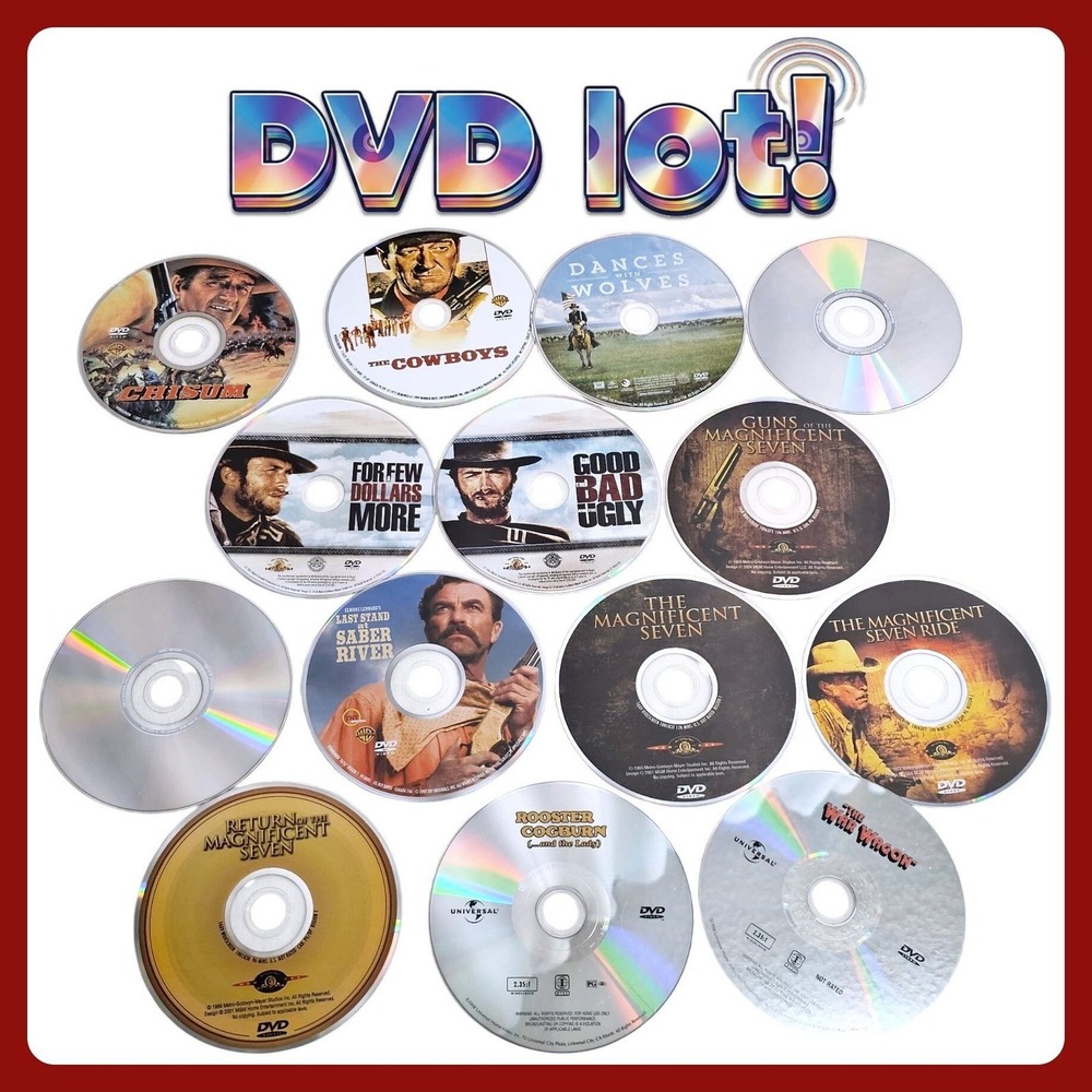 14pc Western Movie DVD Lot Clint Eastwood John Wayne Classics Action Media Set E